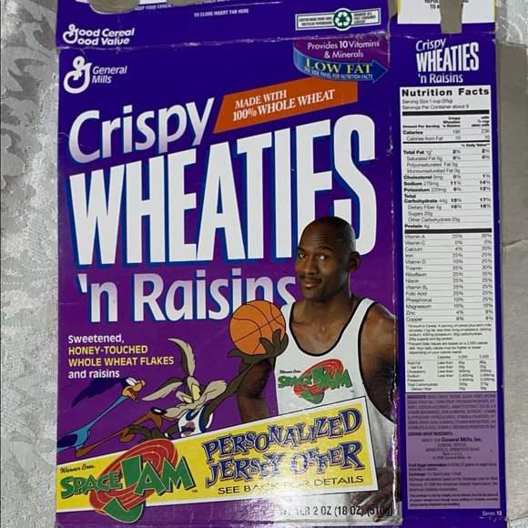 Antique Collectible Vintage Sports Michael Jordan Flattened Cereal Box. - Picture 3 of 6